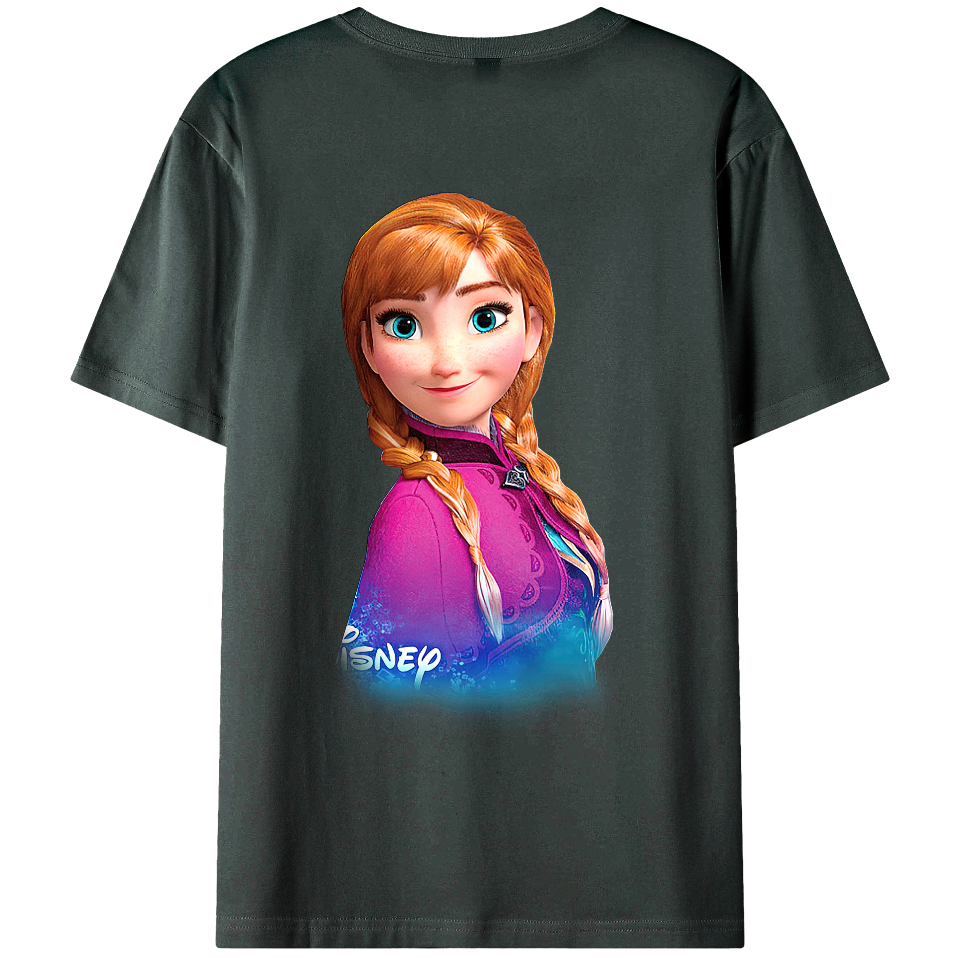 （画像用） アナと雪の女王 アンナ エルサ Frozen Anna Elsa 綿100％ メンズ半袖Tシャツ（バックプリント） 通気性